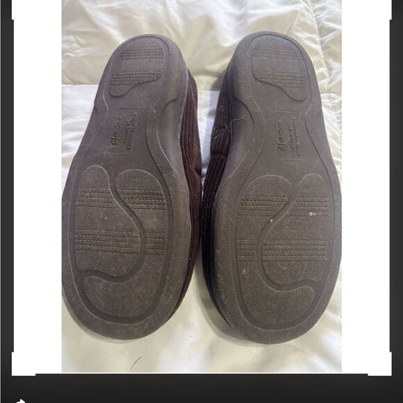 Dearfoams Men's Brown Moccasin Slippers Size 9-10 Memory Foam - Picture 4 of 5